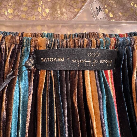 House Of Harlow 1960 X Revolve Velvet Striped Maxi Skirt XXS NWT - Picture 6 of 8